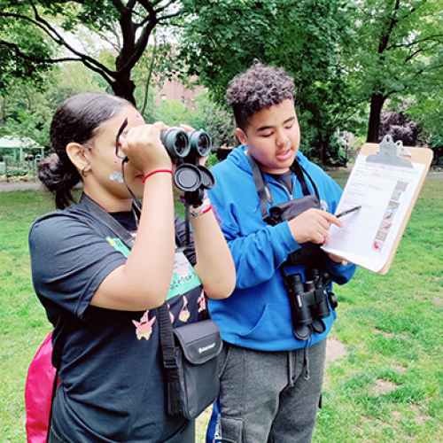 Students birding